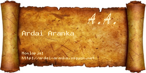 Ardai Aranka névjegykártya